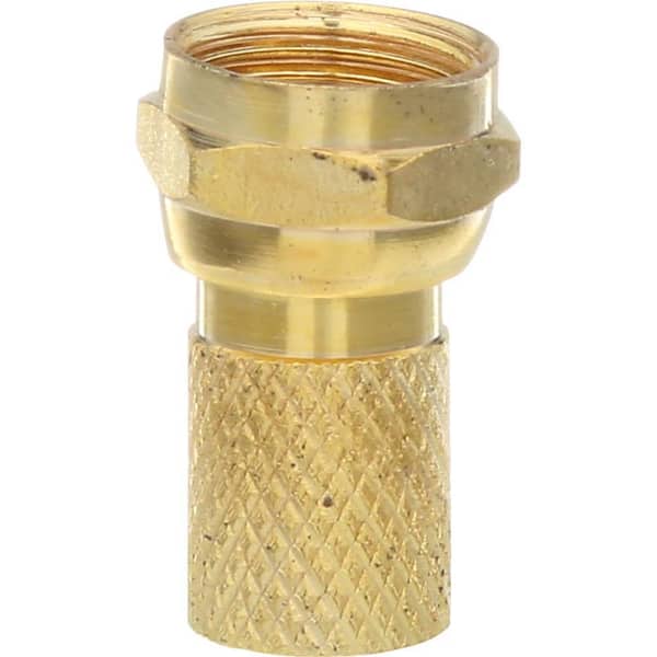 Zenith RG6 Twist-On F Connectors in Gold, 2-Pack