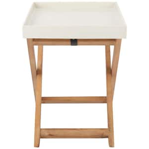 Terance Natural/Beige Rectangle Wood Outdoor Side Table