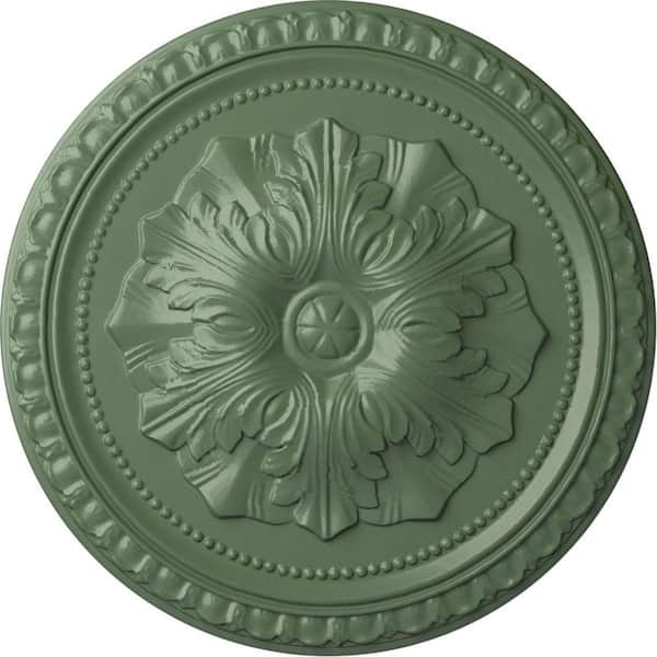Ekena Millwork 18" x 1-3/8" Richmond Urethane Ceiling (Fits Canopies upto 2-5/8"), Hand-Painted Athenian Green