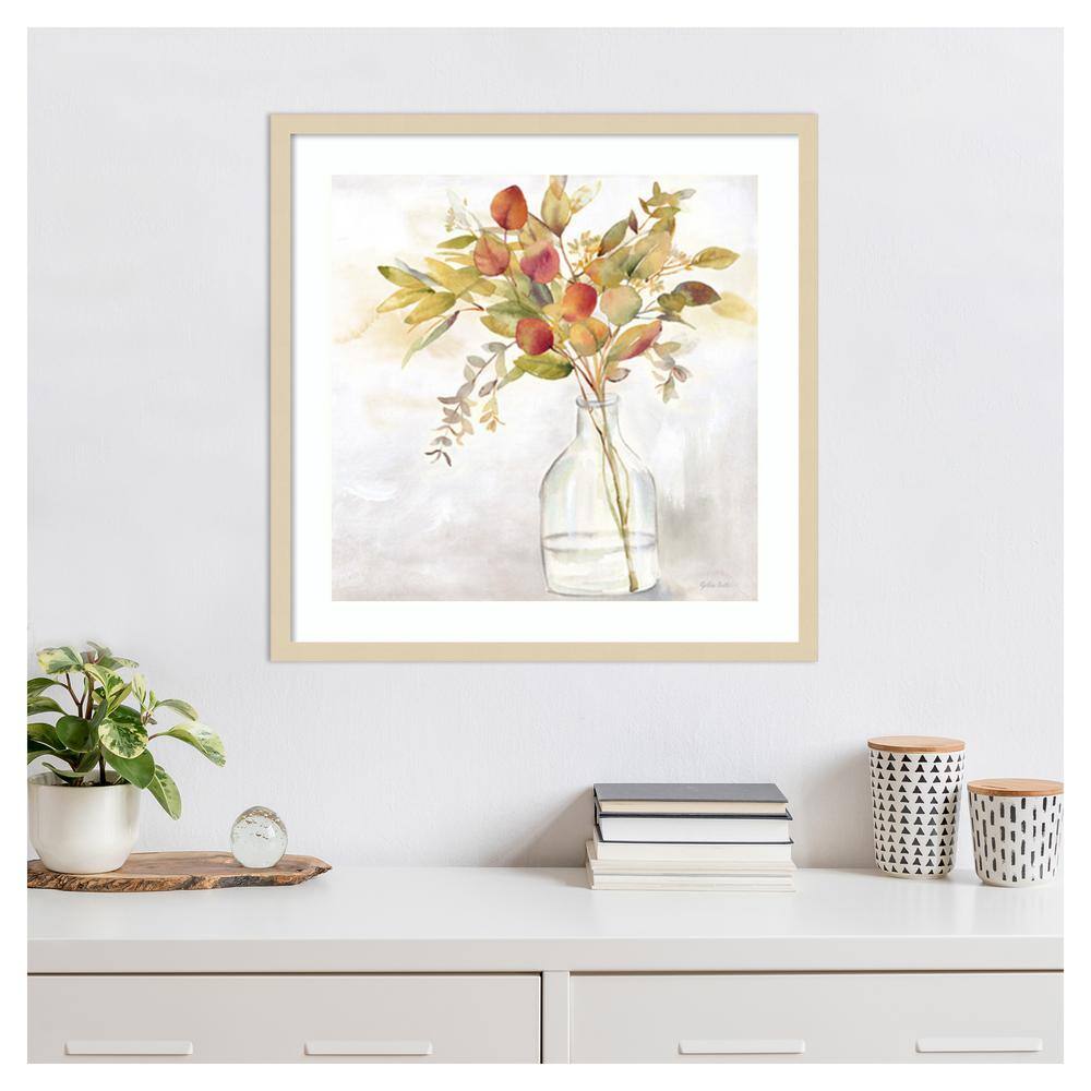 Eucalyptus Vase Fall I Framed Graphic Art Print in Natural Wood