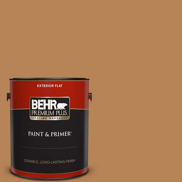 BEHR PREMIUM PLUS 1 gal. #S250-5 Roasted Cashew Flat Exterior Paint & Primer
