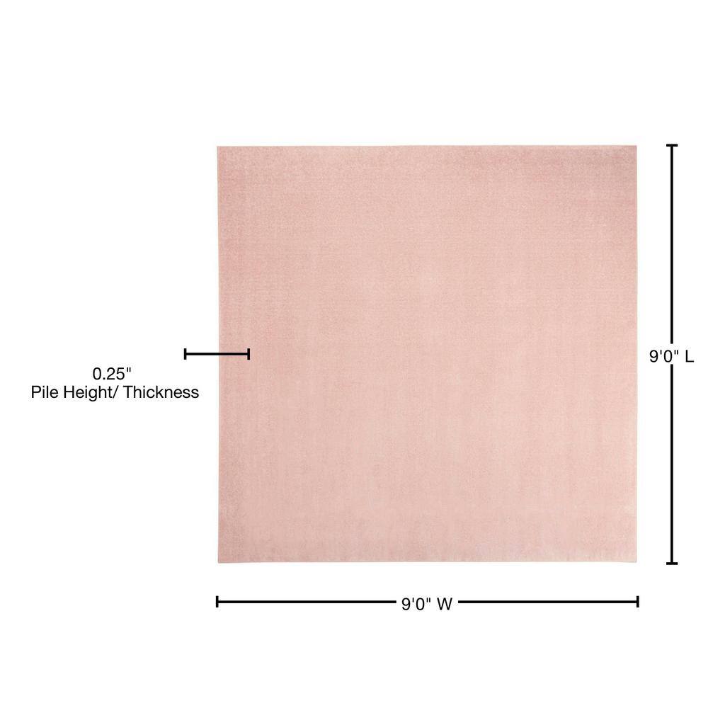 Orchid Pink Square Easy-Care Synthetic Area Rug 9' x 9'