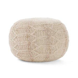 Malibu Ivory Round Pouf