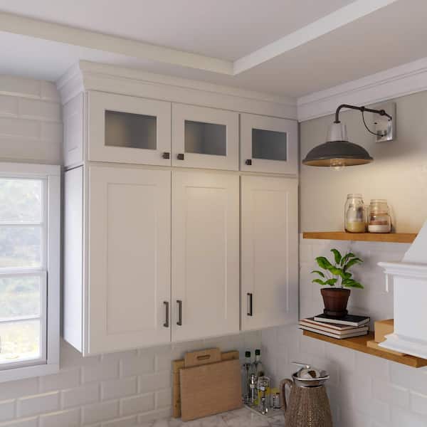 Easy-DIY 27 in. W x 12 in. D x 42 in. H Ready to Assemble Wall Kitchen Cabinet in Shaker White 2-Door-3 Shelves