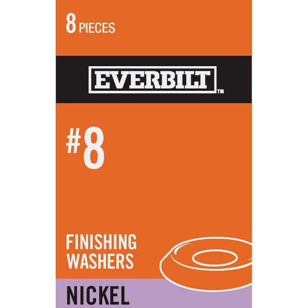 #8 Nickel-Plated Steel Finishing Washers (8-Pack)
