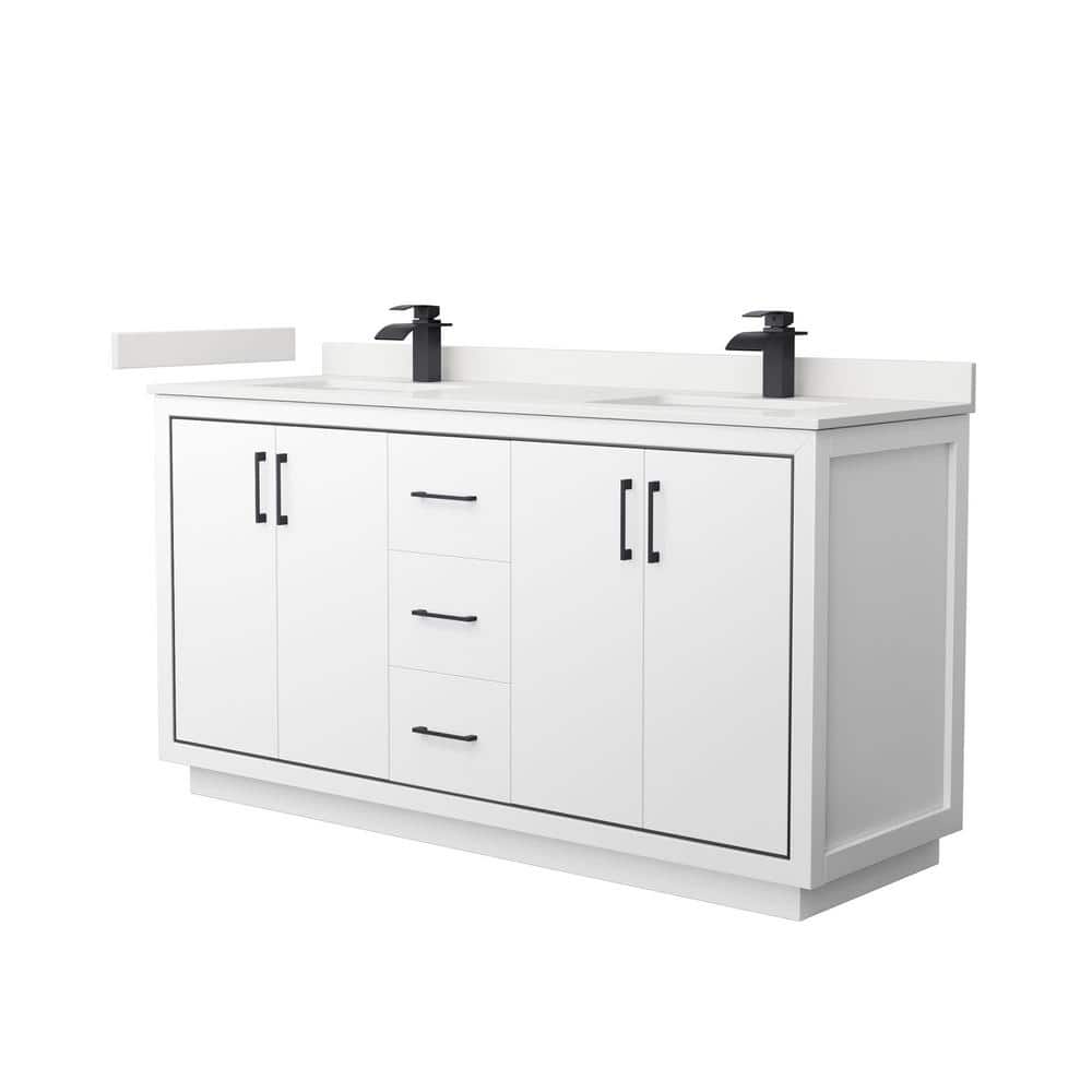 Icon 66 in. W x 22 in. D x 35 in. H Double Bath Vanity in White with White Quartz Top price history on PriceWatchPro