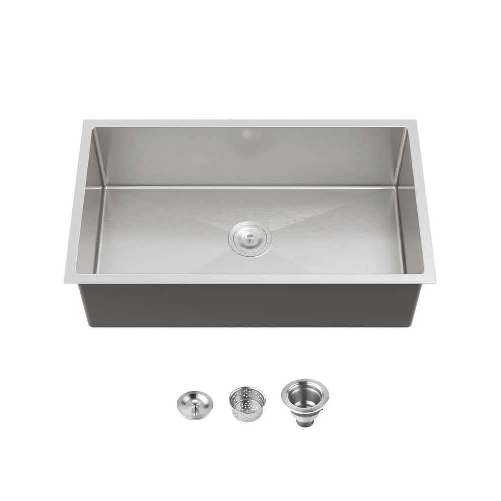 16 Gauge Dark Gray Stainless Steel 33 in. x 19 in. Drop-In Bar Sink with Drain and Hook price history on PriceWatchPro