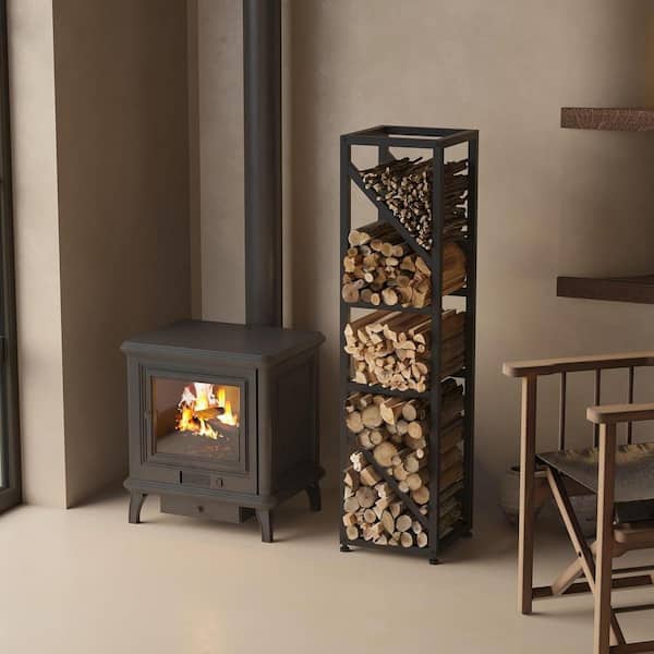12 in. Heavy Duty Tall Outdoor 5-Tier Firewood Rack HPF9YJXXJW