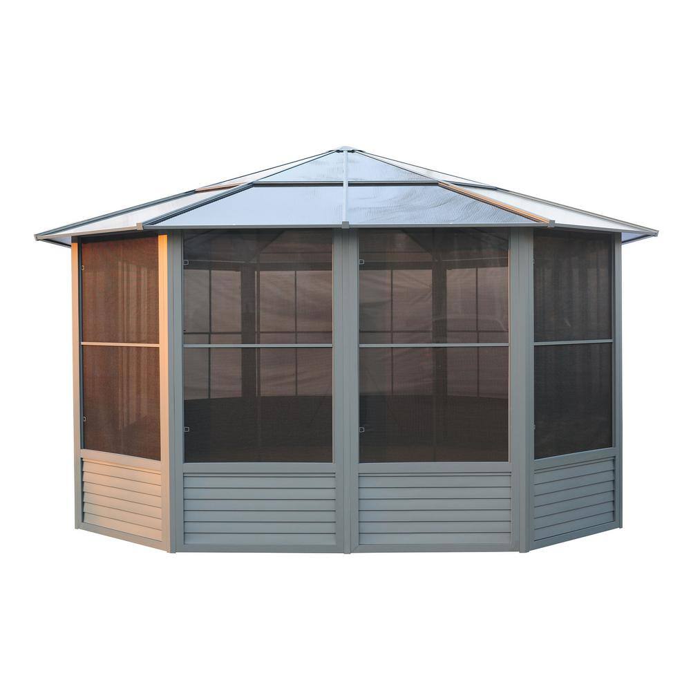 Florence Gray Aluminum and Polycarbonate Outdoor Solarium