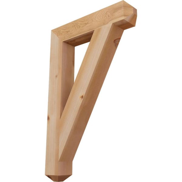 Ekena Millwork 3.5 in. x 34 in. x 22 in. Western Red Cedar Traditional Craftsman Smooth Bracket