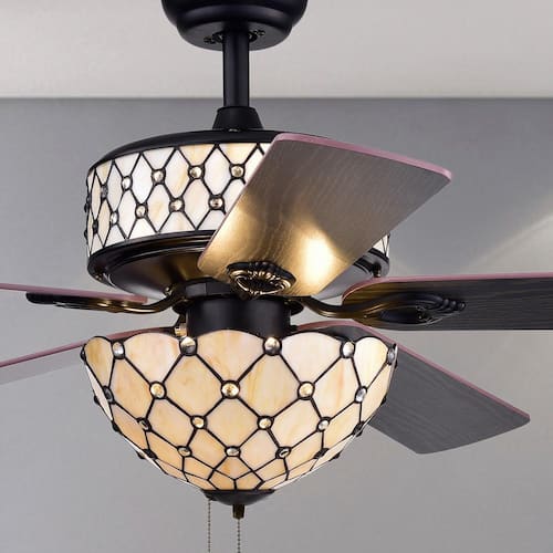 Tohva 52 in. Indoor Matte Black Ceiling Fan with Light Kit Lighting