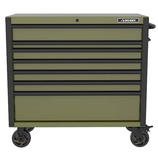 Husky Heavy-Duty 42 in. W 7-Drawer Matte Army Green Rolling Tool