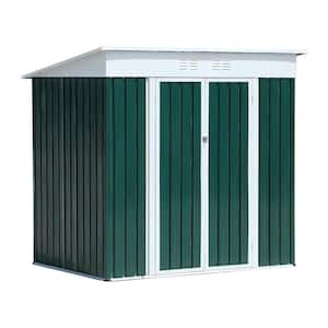 Green 6 ft. W x 4 ft. D Metal Shed with Double Sliding Door and Vents (24 sq. ft.)