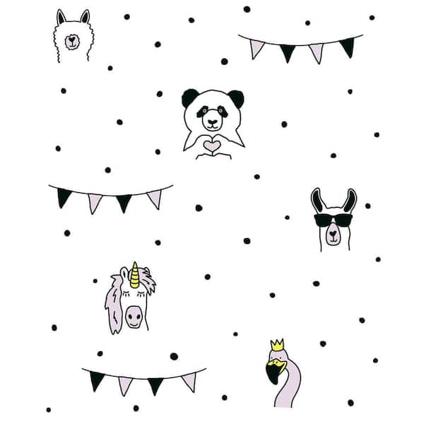 Chesapeake Black Orlow Llama Matte Paper Non-Pasted Wallpaper Roll