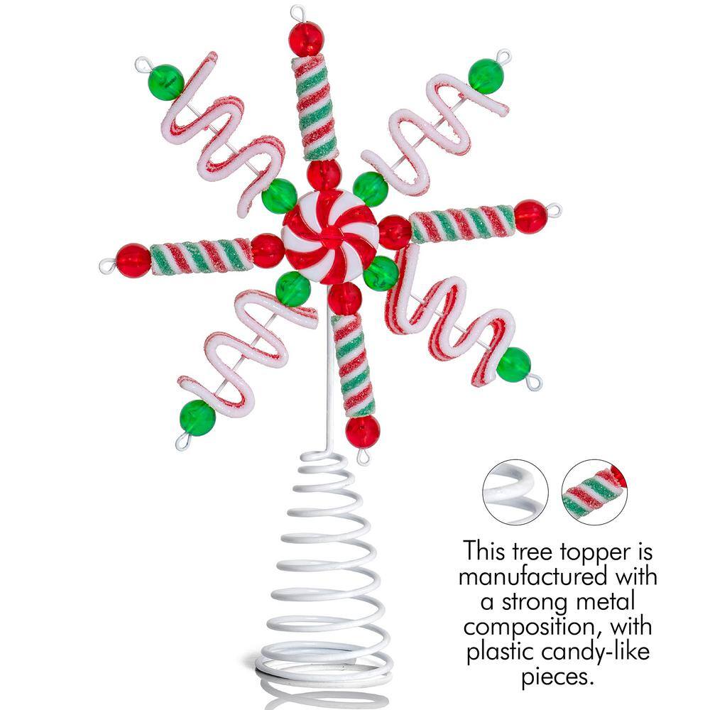 Candyland Peppermint Metal Christmas Tree Topper
