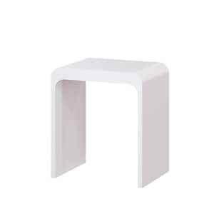 15.4 in. W x 11.4 in. D x 17.3 in. H Pure Artificial Solid Surface Shower Stool Waterproof in Matte White