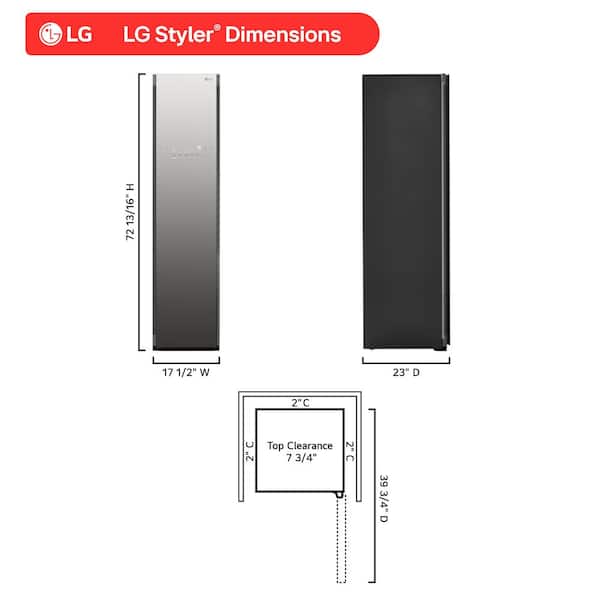 LG Styler SMART Steam Closet in Mirrored Finish with TrueSteam