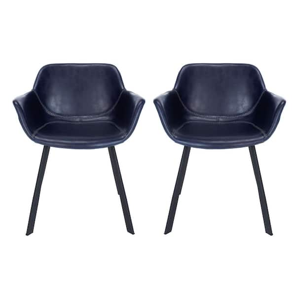 SAFAVIEH Arlo Midnight Blue/Black Dining Chair (Set of 2)
