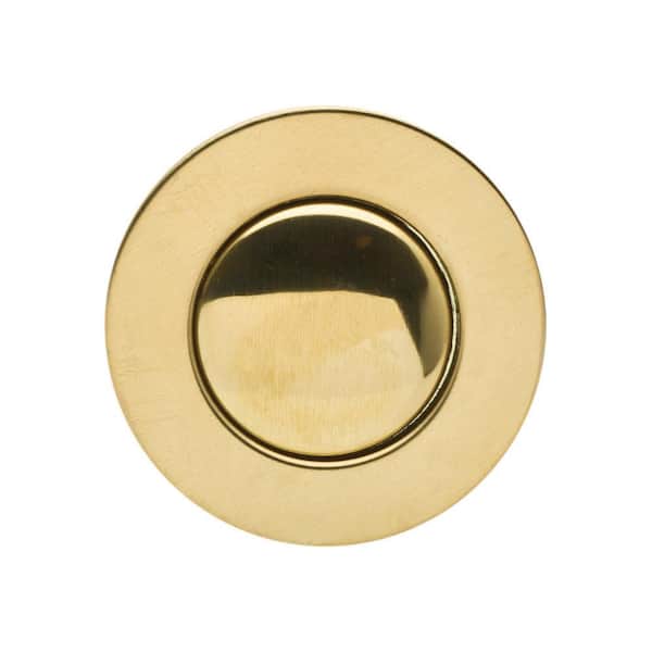 PF WaterWorks Bathroom Pop-Up Drain with Ball Rod, Gray ABS Body w/ Overflow, 1.6-2" Sink Hole, Polished Brass