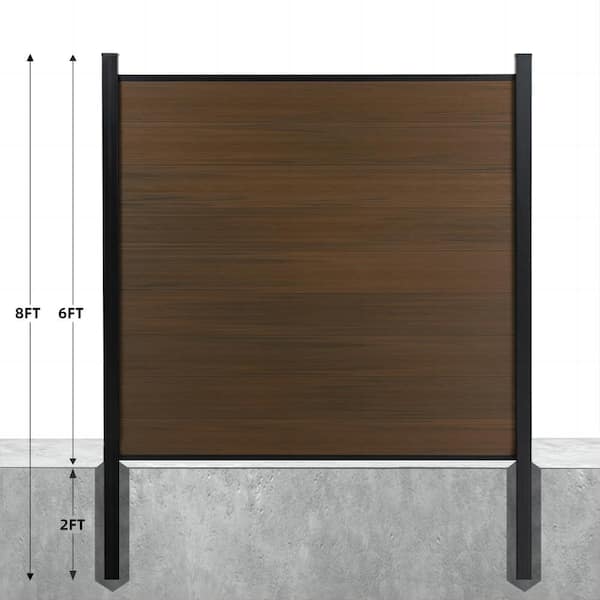 mondaria Complete Kit 8 ft. H x 6 ft. W Brown Composite Privacy Fence Panel and Post Kit