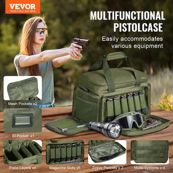 VEVOR Tactical Backpack, Range Bag Green Backpack for