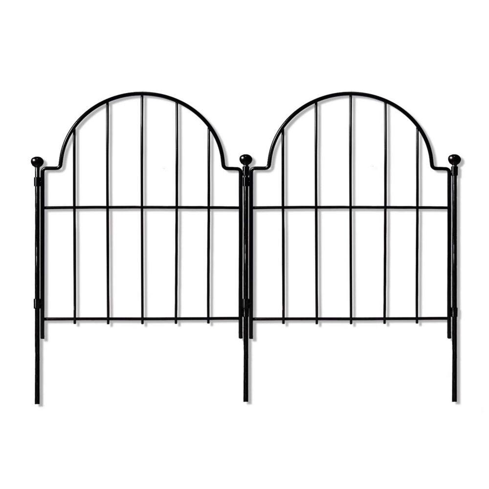 22 in. (H) x 130 in. (L) Arched Rustproof Metal No Dig Garden Fence Border 