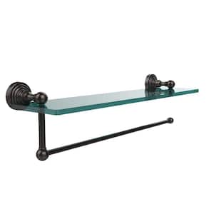 Waverly Place 16 in. L x 5 in. H x 5 in. W Paper Towel Holder with Clear Glass Shelf in Oil Rubbed Bronze