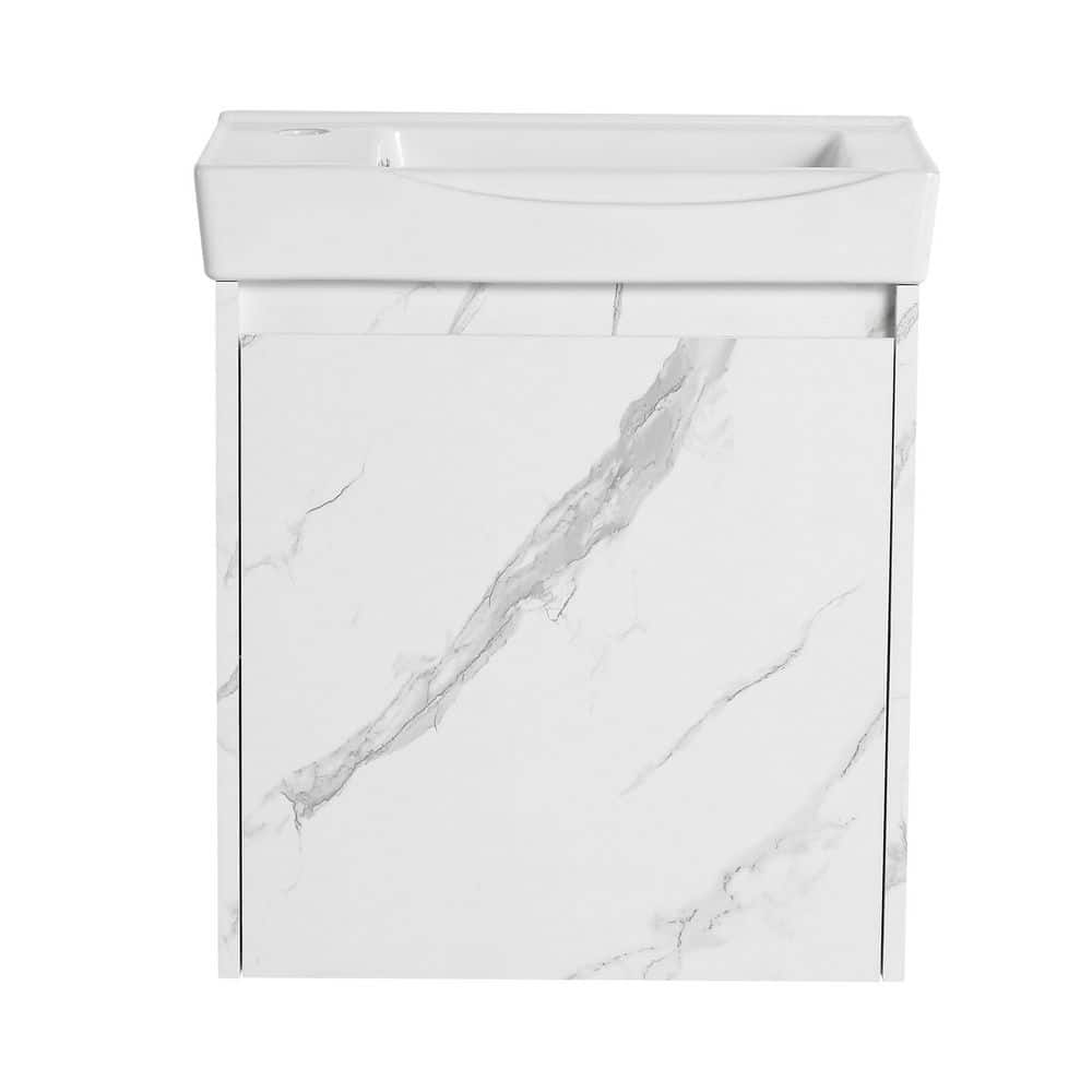 19.69 in. Floating Carrara White Bath Vanity with White Ceramic Top price history on PriceWatchPro