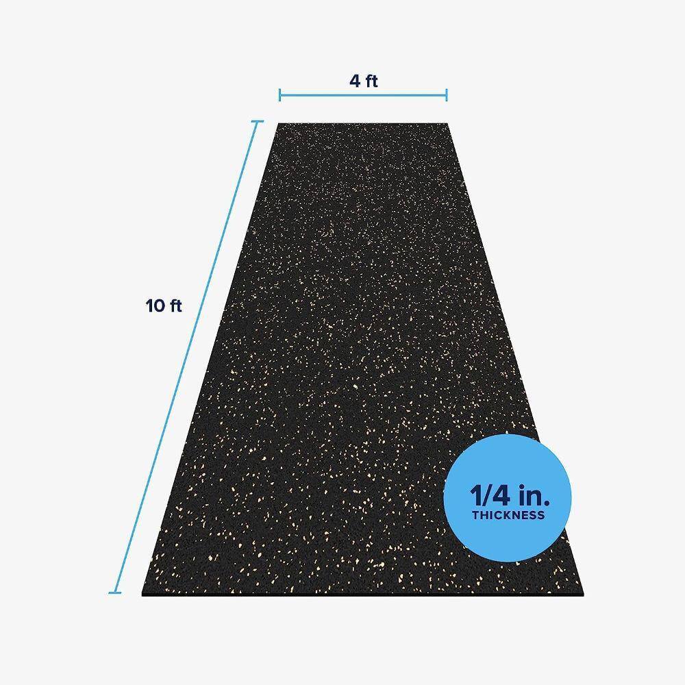 Black and Red Speckled Rubber Gym Flooring Mat