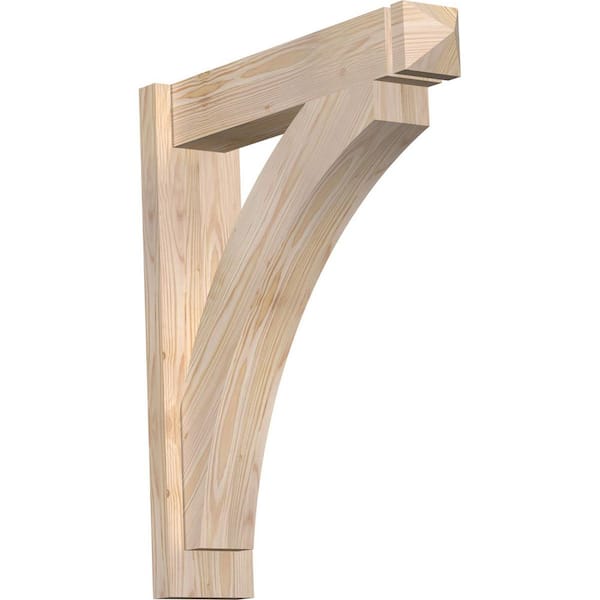 Ekena Millwork 6 in. x 28 in. x 24 in. Douglas Fir Thorton Arts and Crafts Smooth Outlooker