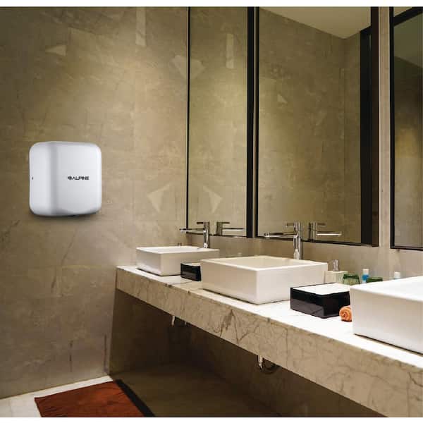 Hemlock White Stainless Steel Commercial Automatic High Speed Electric Hand Dryer