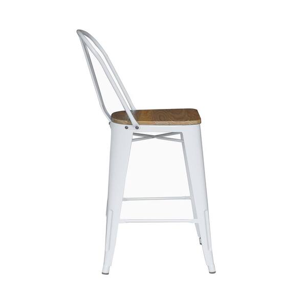 White and timber online bar stools