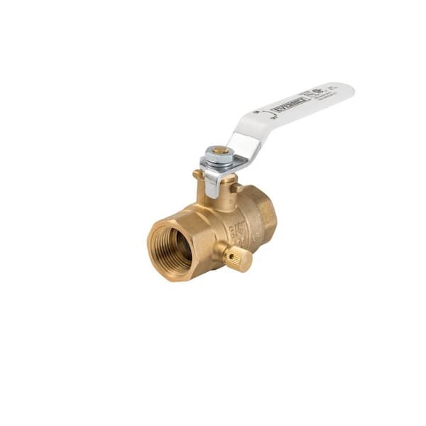 3/4 in. FNPT Full Port Lead Free Brass Ball Valve w/ Drain
