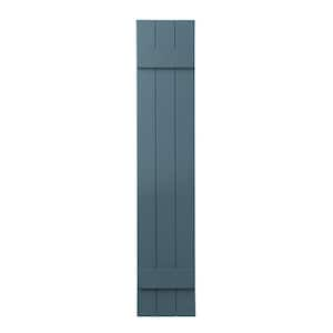 11 in. x 51 in. Polypropylene Plastic 3-Board Closed Board and Batten Shutters Pair in Coastal Blue