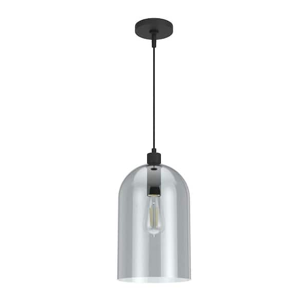 Lochemeade 1 Light Natural Iron Pendant with Smoked Glass Shade Kitchen Light