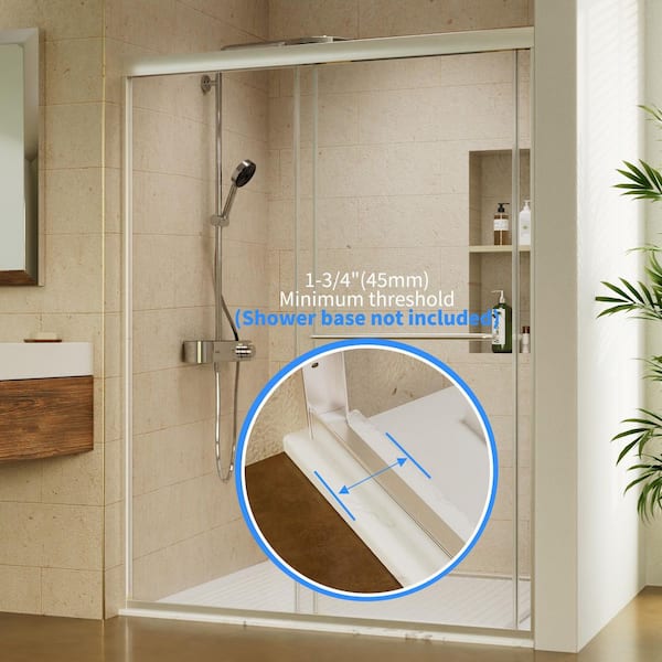 ES-DIY 50-54 W x 70 H Sliding Frameless Shower Door in
