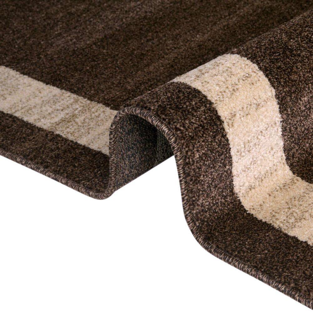 Brown/Ivory Tufted Easy-Care Synthetic Area Rug 6' x 9'