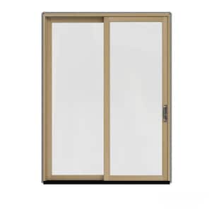 72 in. x 96 in. W-2500 Contemporary Silver Clad Wood Left-Hand Full Lite Sliding Patio Door w/Unfinished Interior