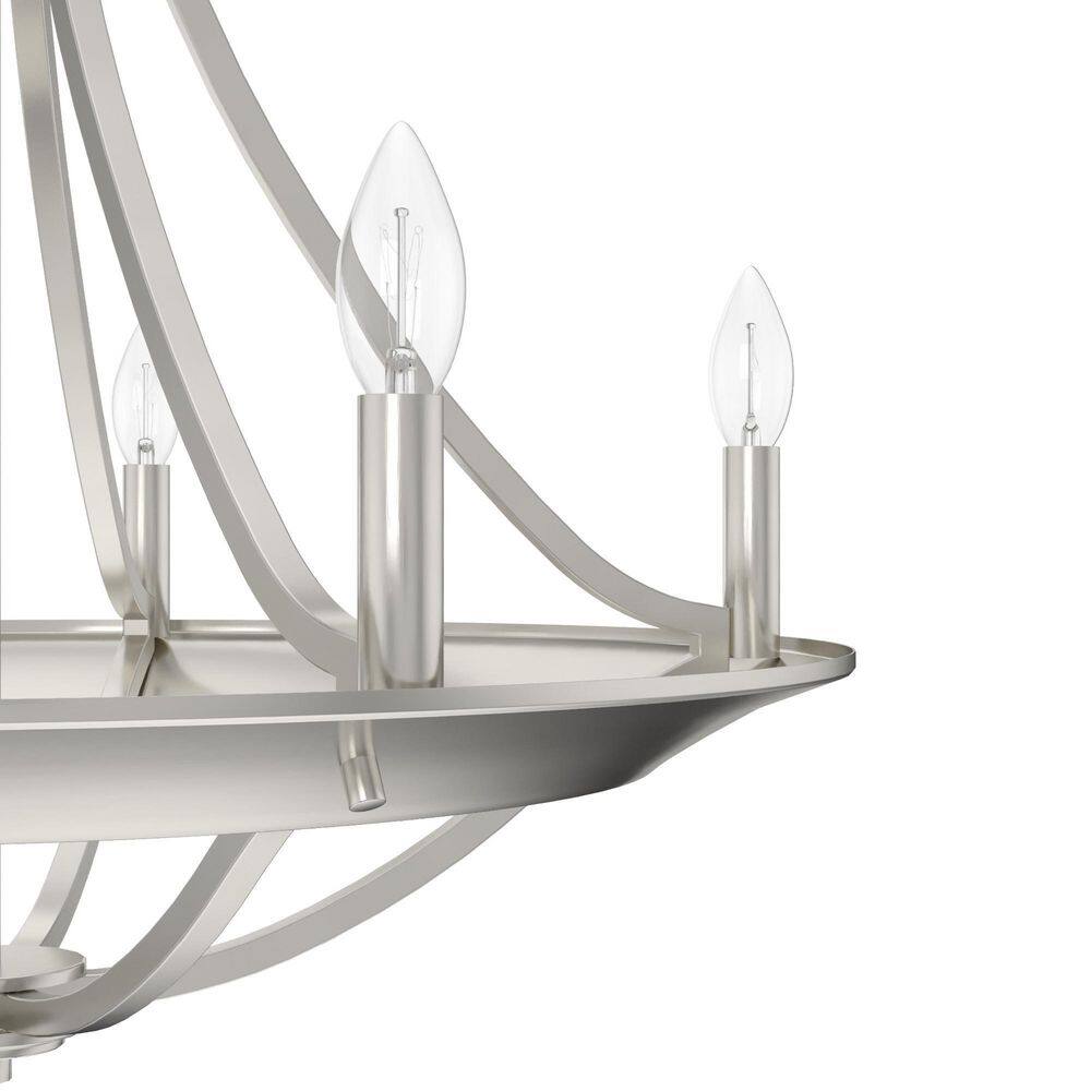 Brushed Nickel 5-Light Modern Rustic Chandelier