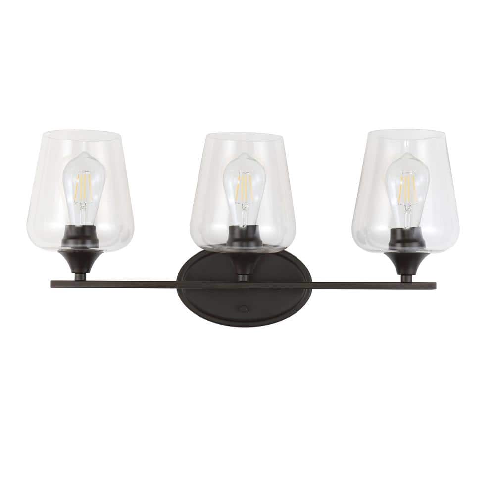 Jayne Rustic French Country 23" Oil-Rubbed Bronze 3-Light LED Vanity Light