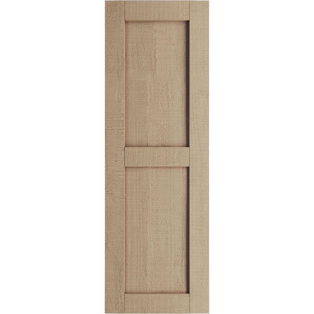 Ekena Millwork 12 in. x 26 in. Timberthane Polyurethane 2Equal Panel Flat Panel Rough Cedar