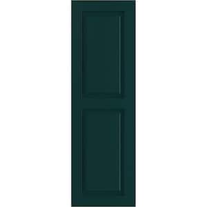 12" x 50" True Fit PVC Two Equal Raised Panel Shutters, Thermal Green (Per Pair)