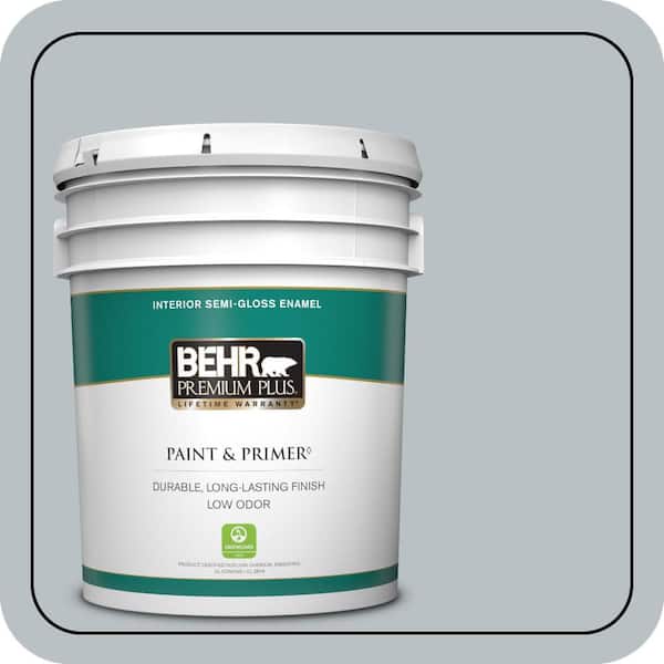BEHR PREMIUM PLUS 5 gal. #MQ5-31 Distant Star Semi-Gloss Enamel Low Odor Interior Paint & Primer