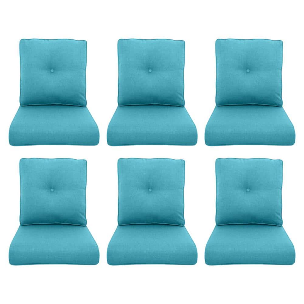 Duraolex 22 in. x 25 in. x 4 in. 12-Piece Deep Seating Outdoor Lounge Chair Cushion and Back Pillow in Turquoise price history on PriceWatchPro