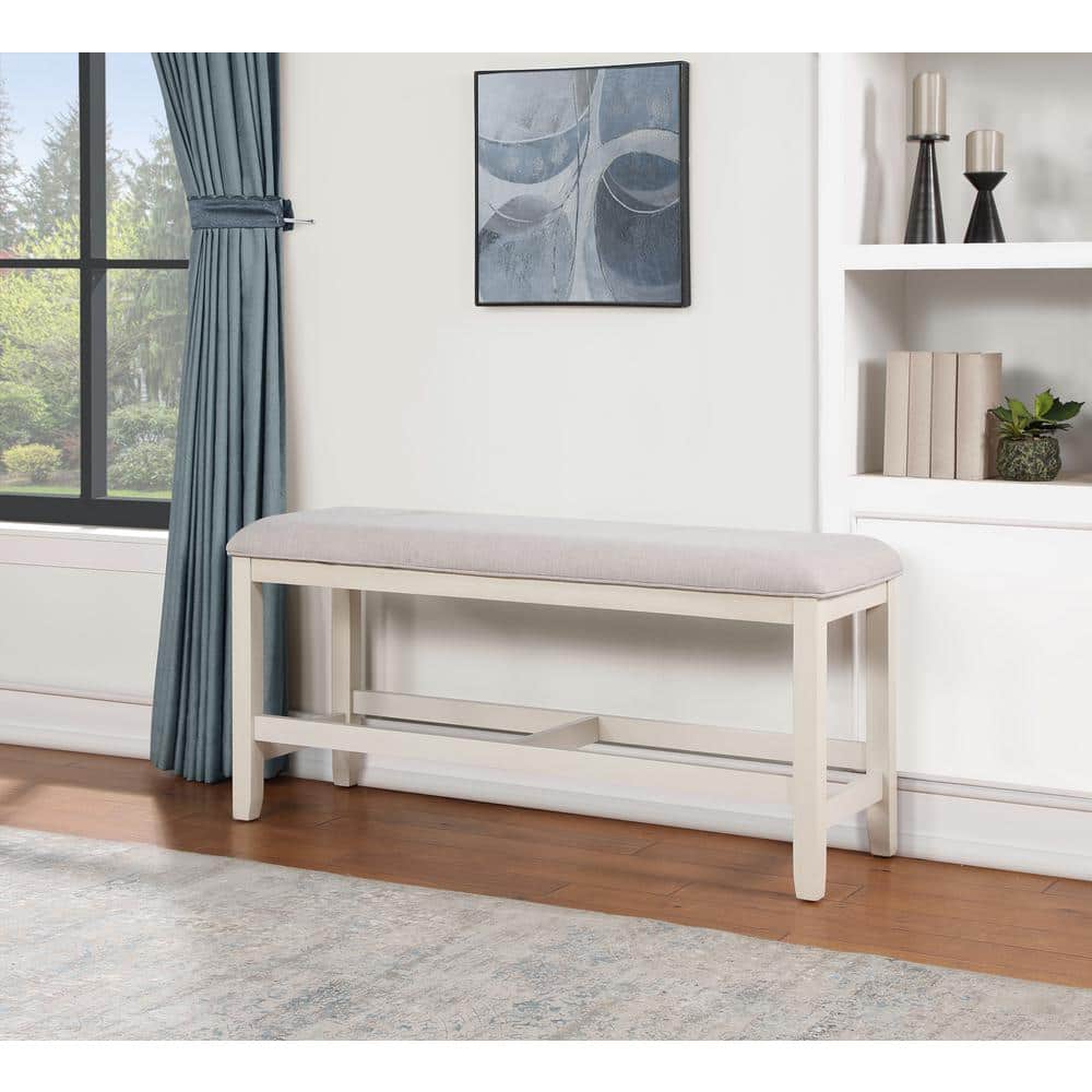 Hyland Light Brown and White 6-Piece Counter-Height Dining Set