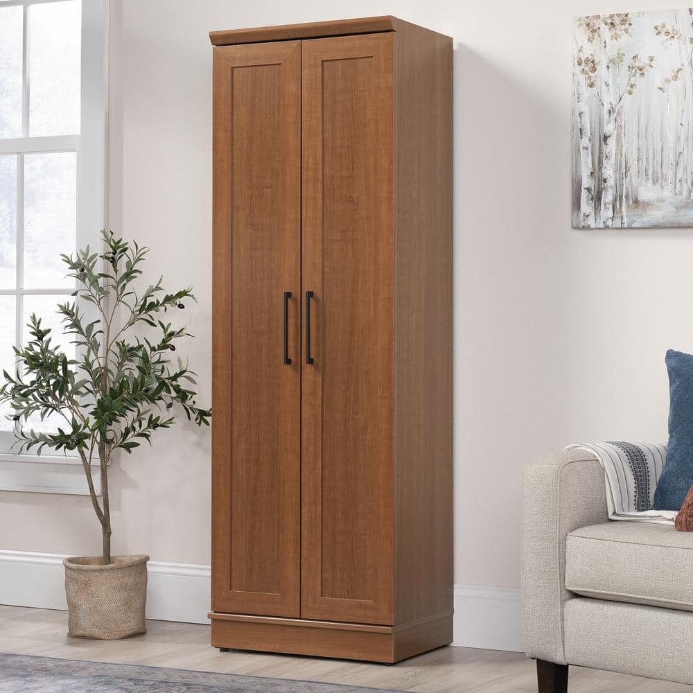 Sienna Oak Tall Engineered Wood Storage Cabinet