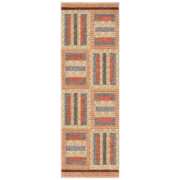 Nourison Nordic Multicolor 2 ft. x 6 ft. Geometric Contemporary Runner Area Rug