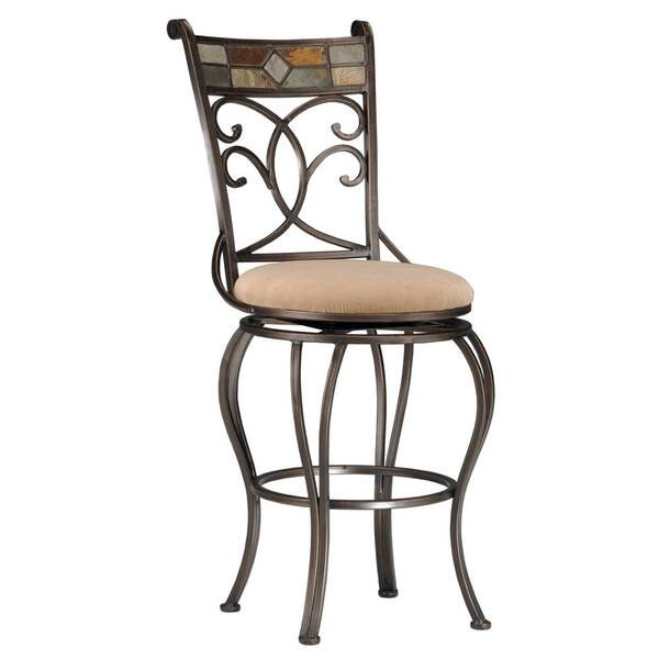 Hillsdale Furniture Pompeii 24 in. Black Gold and Slate Mosaic Counter Stool