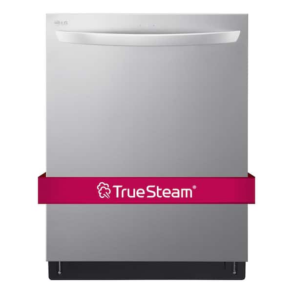 LG 24 in. in PrintProof Stainless Steel Top Control Dishwasher with Towel Bar, TrueSteam and QuadWash