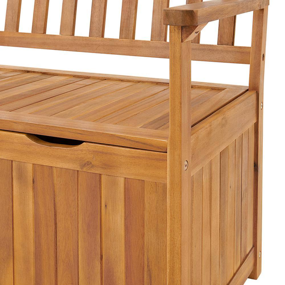 Londonderry 47" Acacia Wood Outdoor Storage Bench